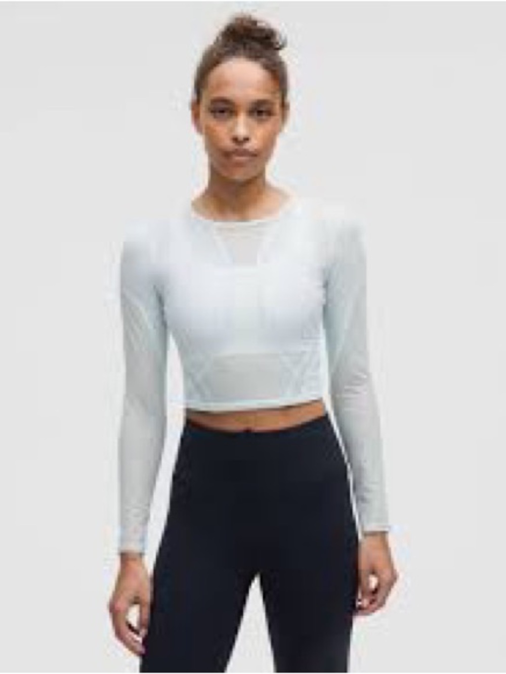 lululemon athletica Mesh Long Sleeve Crop Top